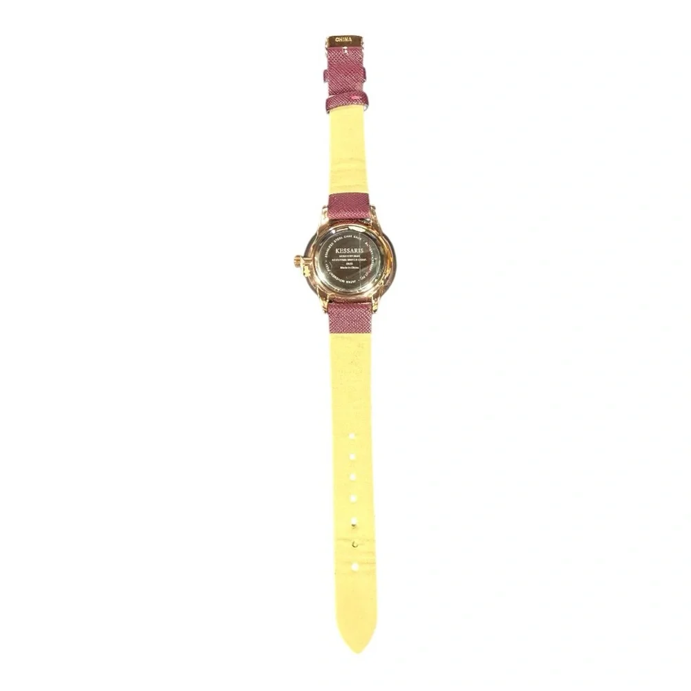Kessaris Burgundy Rhinestone Watch | New Battery‎ | NWT
